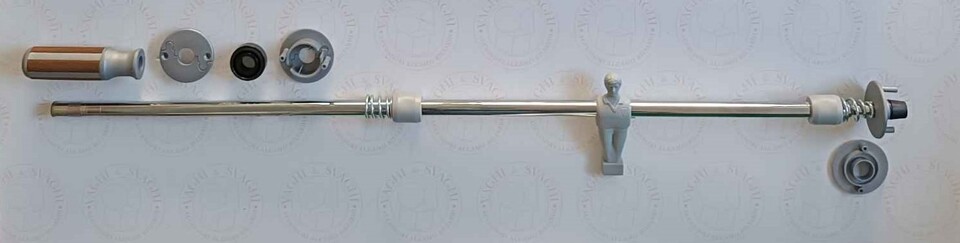 SERIE ASTE COMPLETE RIENTRANTI GARLANDO OMINI BIANCO/GRIGI BOCCOLE SILVER SILVER