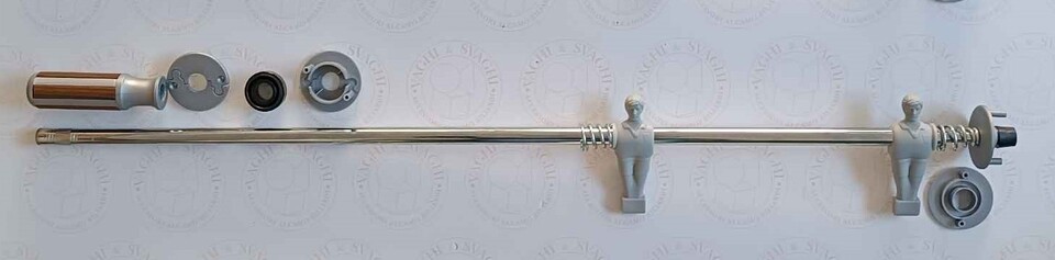 SERIE ASTE COMPLETE RIENTRANTI GARLANDO OMINI BIANCO/GRIGI BOCCOLE SILVER SILVER