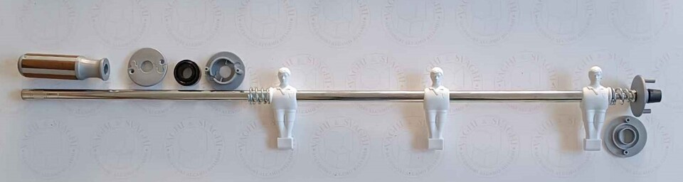 SERIE ASTE COMPLETE RIENTRANTI GARLANDO OMINI BIANCO/GRIGI BOCCOLE SILVER SILVER