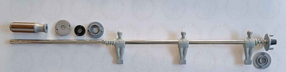 SERIE ASTE COMPLETE RIENTRANTI GARLANDO OMINI BIANCO/GRIGI BOCCOLE SILVER SILVER