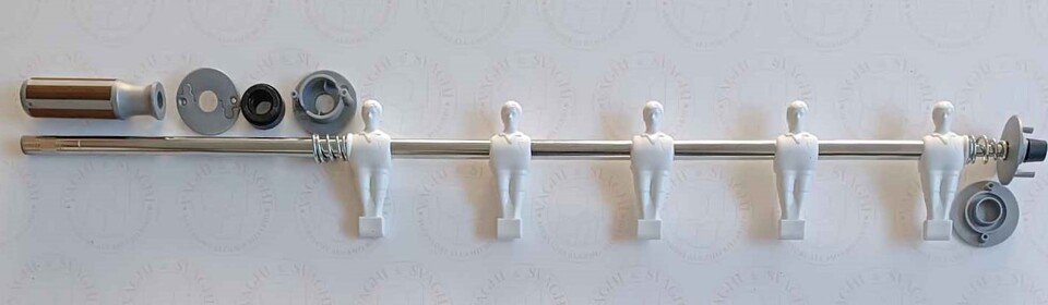 SERIE ASTE COMPLETE RIENTRANTI GARLANDO OMINI BIANCO/GRIGI BOCCOLE SILVER SILVER