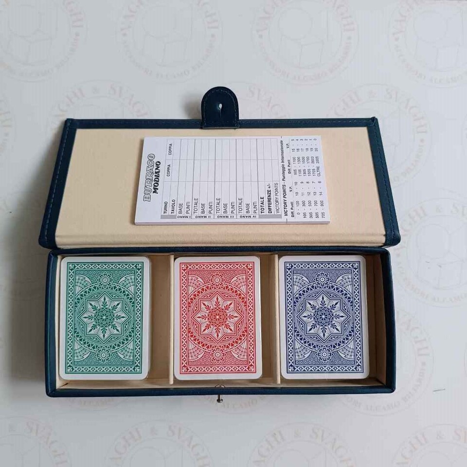 CARTE BURRACO 3 MAZZI MODIANO CON ASTUCCIO IN SIMILPELLE