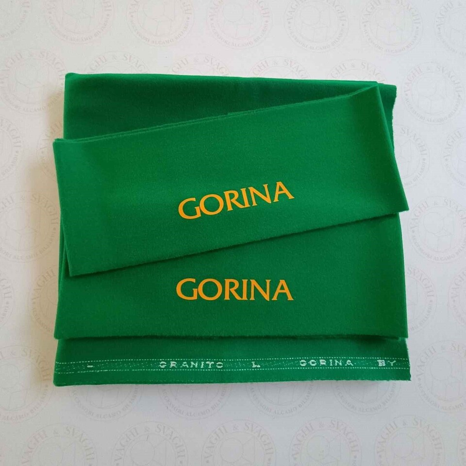 PANNO X SPONDE DA BILIARDO GORINA L VERDE AMARILLO CON SERIGRAFIA