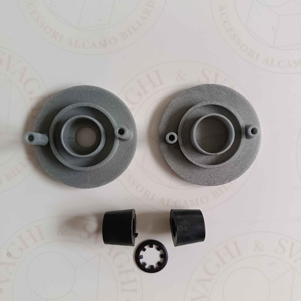 BOCCOLA COMPLETA CON FLANGE GARLANDO PER ASTA RIENTRANTE, 2 MISURE COLORE SILVER