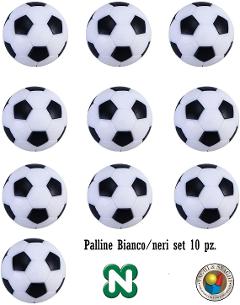 PALLINE PER CALCIO BALILLA NORDITALIA BIANCONERE SET 10 PZ