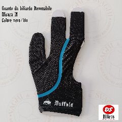 GUANTO DA BILIARDO REVERSIBILE BUFFALO MIS. MEDIUM COLORE NERO/BLU