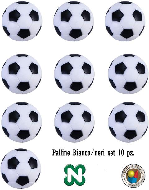 PALLINE PER CALCIO BALILLA NORDITALIA BIANCONERE SET 10 PALLINE