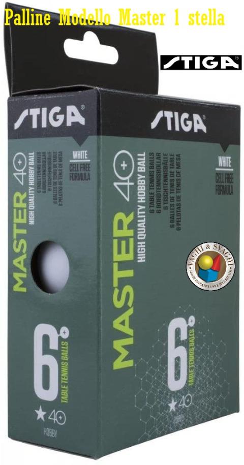 PALLINE MASTER BIANCA ABS 1 STELLA STIGA SET 6 PZ