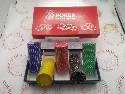 SCATOLA DAL NEGRO CON FICHES SENZA VALORI SET 125 PZ