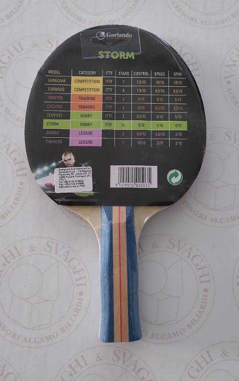RACCHETTA DA PING PONG GARLANDO MODELLO STORM ** STELLE