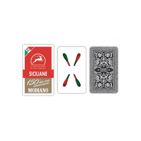 CARTE SICILIANE MODIANO ROSSO 150° ANNIVERSARIO