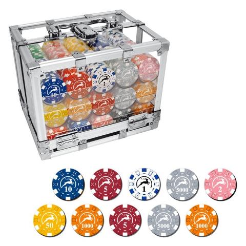 BOX IN ALLUMINIO MODIANO TRASPARENTE 600 CHIPS DA 14 GR.