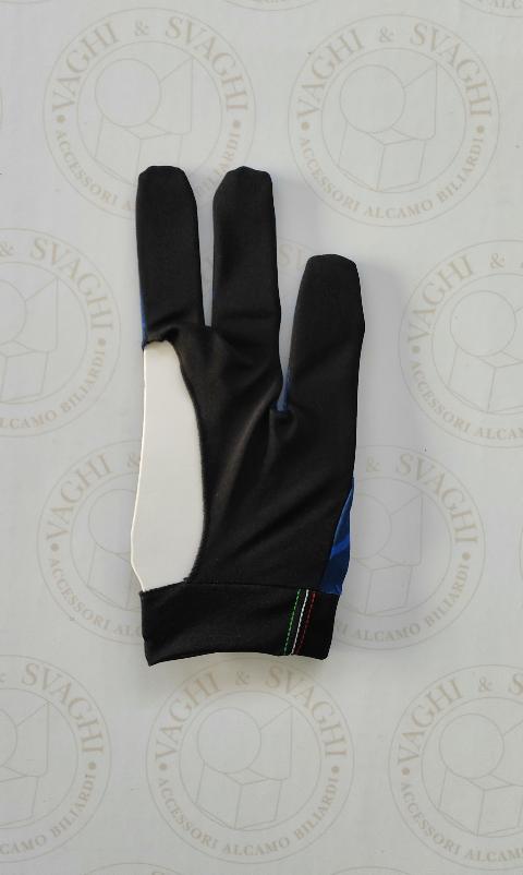 GUANTO DA BILIARDO LIFE MANO DX NORMALE BLU/NERO  (Mancino)