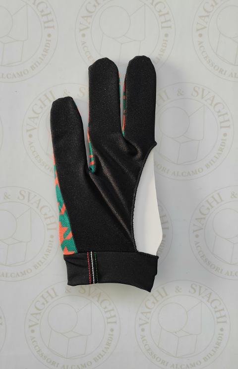 GUANTO DA BILIARDO MANO SN LIFE NORMALE FANTASIA ARANCIO/VERDE