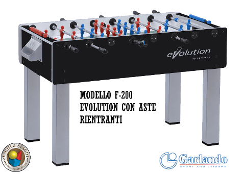 CALCIO BALILLA GARLANDO F-200 EVOLUTION ASTE RIENTRANTI