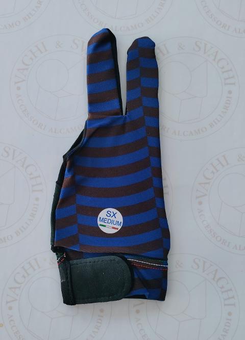 GUANTO DA BILIARDO TOP LIFE MANO SX MISURA MEDIO MARRONE/BLU