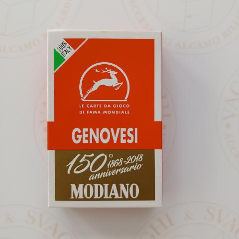 CARTE DA GIOCO MODIANO GENOVESI ROSSO 150° ANNIVERSARIO