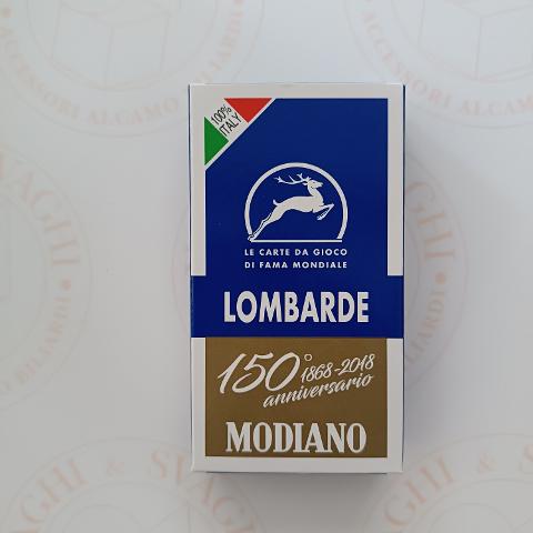 CARTE DA GIOCO MODIANO LOMBARDE BLU 150° ANNIVERSARIO