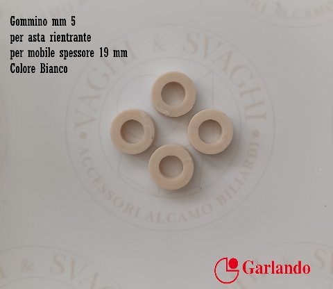 GOMMINO COLORE BIANCO GARLANDO PER ASTA RIENTRANTE PER MOBILE SPESS. 19 MM