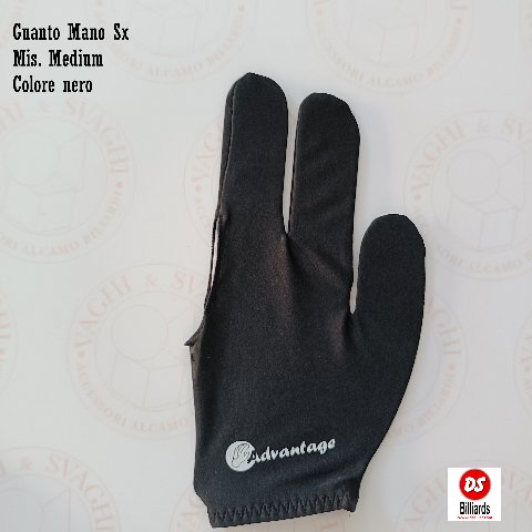 GUANTO DA BILIARDO DS BILLIARD MANO SX MIS. MEDIUM COLORE NERO