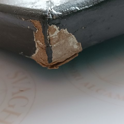 QUADRO IN LEGNO + OROLOGIO  BILLIARD ACADEMY PICCOLO DIFETTO