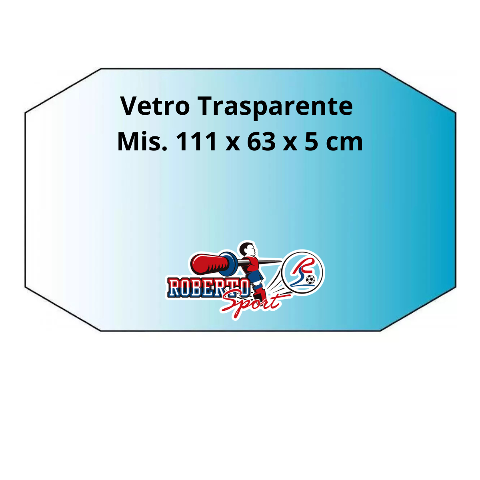 VETRO PER CALCIO BALILLA TRASPARENTE ROBERTO SPORT MIS. 111 X 63 X 5 CM.
