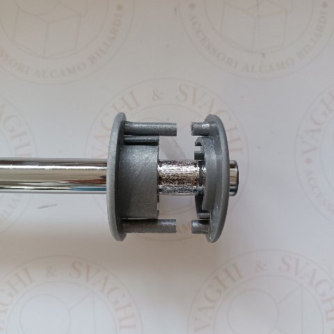 BOCCOLA COMPLETA CON FLANGE GARLANDO PER ASTA RIENTRANTE, 2 MISURE COLORE SILVER