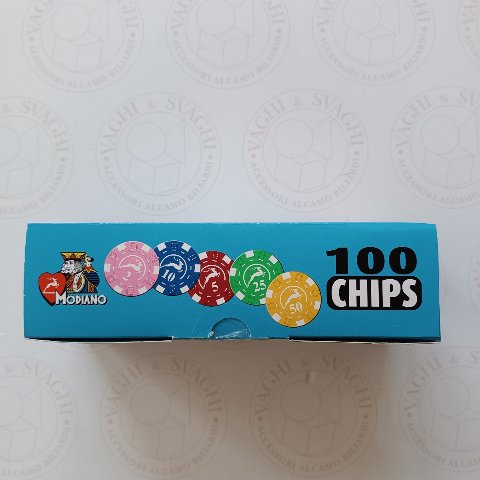 CHIPS SET 100 PZ. MODIANO MIX COLORI CON VALORI 14 GR.