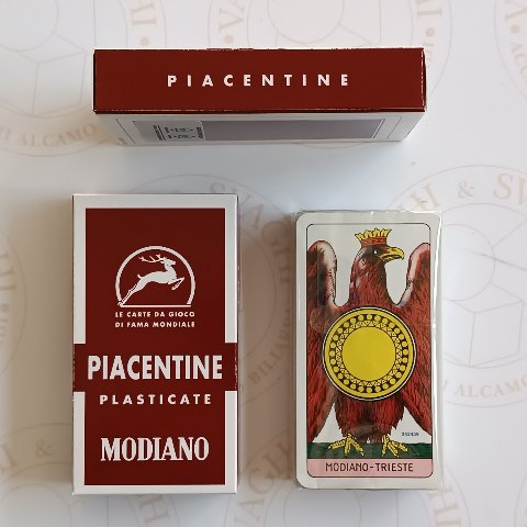 CARTE PIACENTINE MODIANO BORDEAUX PLASTICATE