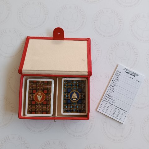CARTE BURRACO SCOZZESE MODIANO CON ASTUCCIO IN SIMILPELLE ROSSO