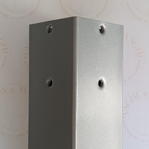 GAMBA IN METALLO 90 X 90 x 2 GARLANDO CM 66,5  SILVER CON PIASTRA