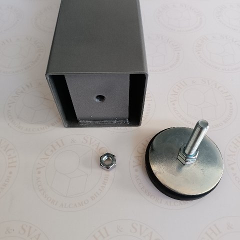 GAMBA IN METALLO 90 X 90 x 2 GARLANDO CM 66,5  SILVER CON PIASTRA
