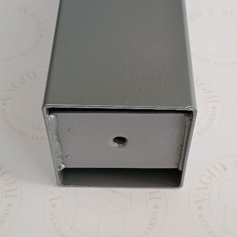 GAMBA IN METALLO 90 X 90 x 2 GARLANDO CM 66,5  SILVER CON PIASTRA
