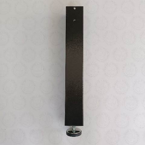 GAMBA IN METALLO 90 X 90 X 2 NERA GARLANDO 595 MM CON PIASTRA E PIEDINO