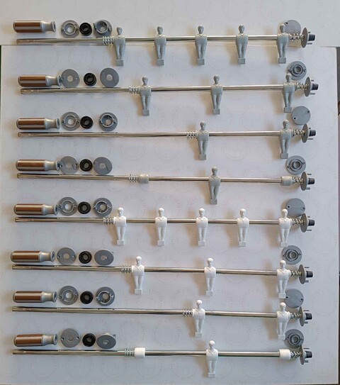 SERIE ASTE COMPLETE RIENTRANTI GARLANDO OMINI BIANCO/GRIGI BOCCOLE SILVER SILVER