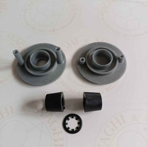 BOCCOLA COMPLETA CON FLANGE GARLANDO PER ASTA RIENTRANTE, 2 MISURE COLORE SILVER