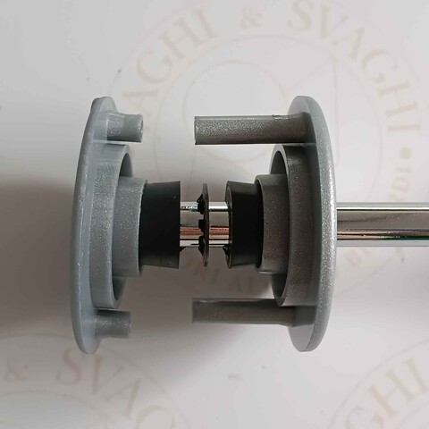 BOCCOLA COMPLETA CON FLANGE GARLANDO PER ASTA RIENTRANTE, 2 MISURE COLORE SILVER