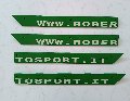 FERMAVETRO VERDE ROBERTO SPORT LISTE CENTRALI SERIGRAFATE  SET 4 PZ.
