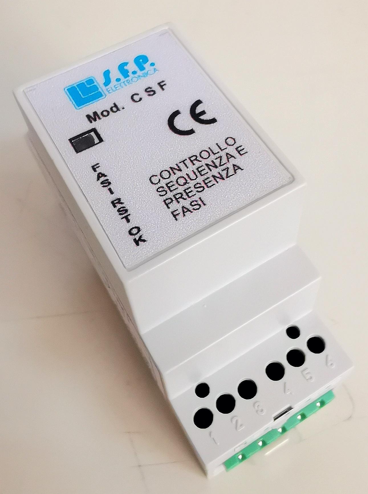 CENTRALINA DI COMANDO CSF PER CONTROLLO PRESENZA E SEQUENZA FASI - 400V S.F.P. elettronica CSFv-CON EVENTUALI PERSONALIZZAZIONI DEL PRODOTTO ALLE TUE ESIGENZE.