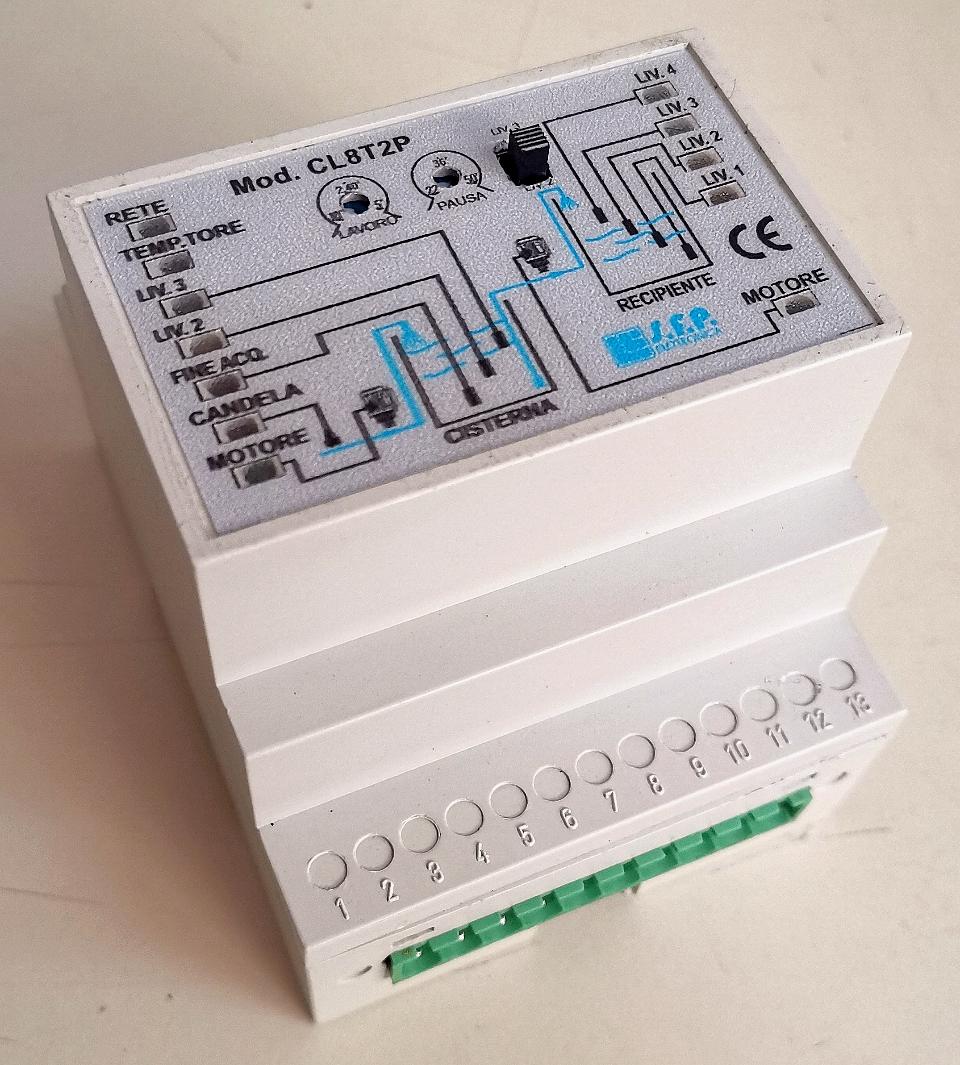 CENTRALINA DI COMANDO PER CONTROLLO DI LIVELLO - CL8T2P SFP Elettronica CL8T2P-CON EVENTUALI PERSONALIZZAZIONI DEL PRODOTTO ALLE TUE ESIGENZE.