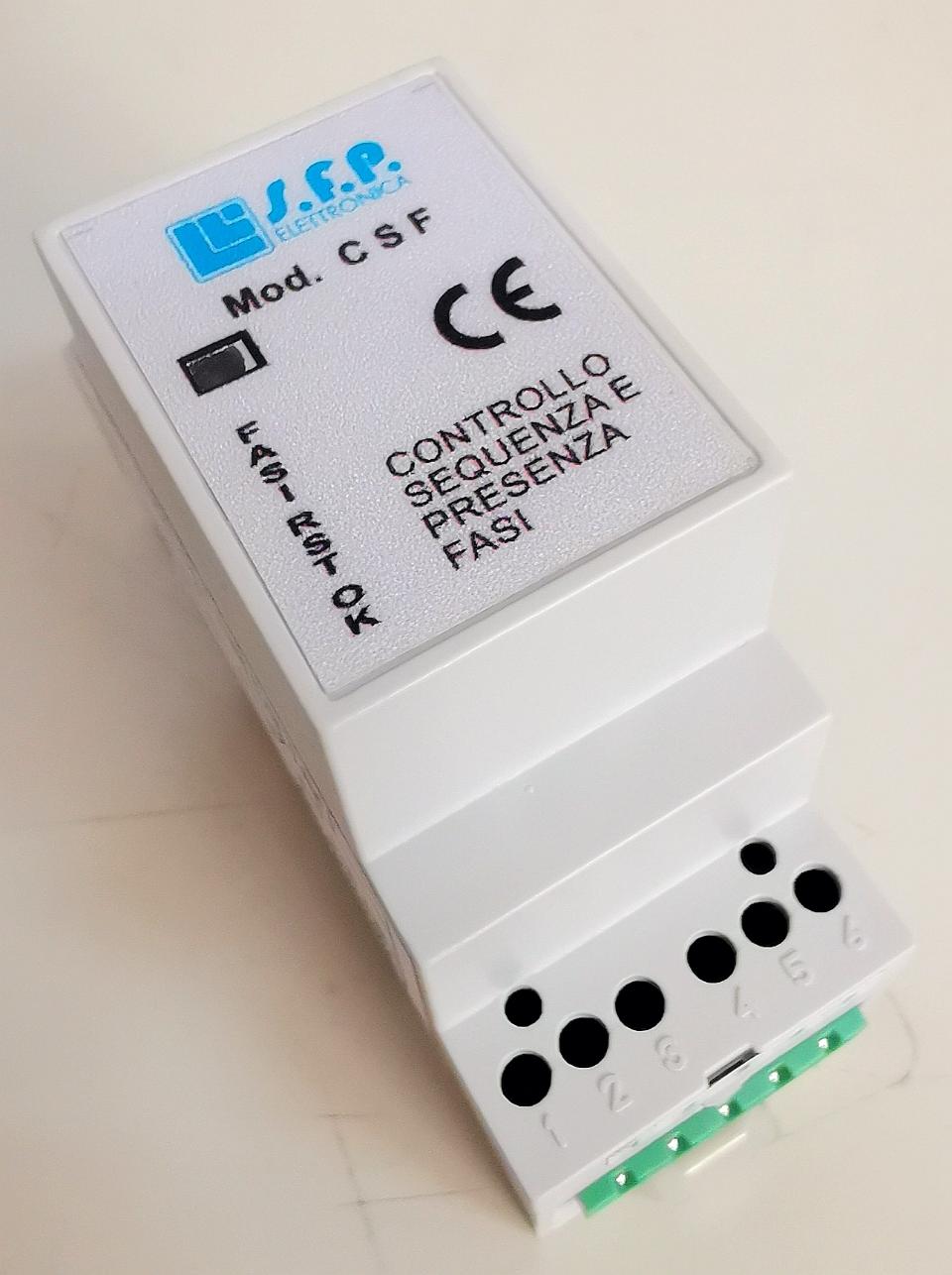 CENTRALINA DI COMANDO CSF PER CONTROLLO PRESENZA E SEQUENZA FASI - 400V S.F.P. elettronica CSFv-CON EVENTUALI PERSONALIZZAZIONI DEL PRODOTTO ALLE TUE ESIGENZE.