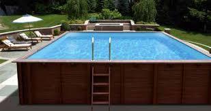 Realizzazione Piscina fuori terra in legno rettangolare Niagara