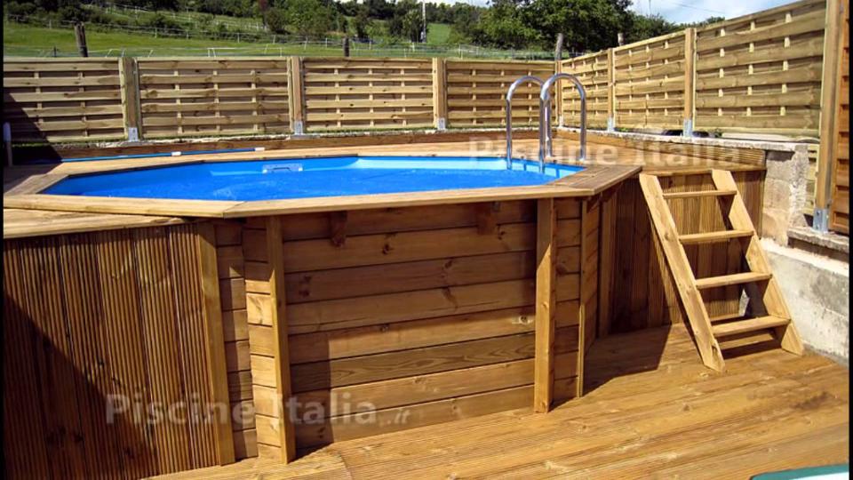 Realizzazione Piscina fuori terra in legno ottagonale Onda new
