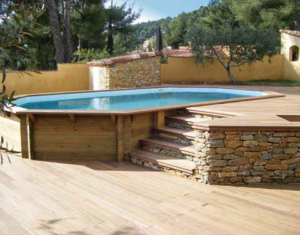 Realizzazione Piscina fuori terra in legno ottagonale Onda new