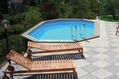 Realizzazione Piscina fuori terra in legno ottagonale Onda new