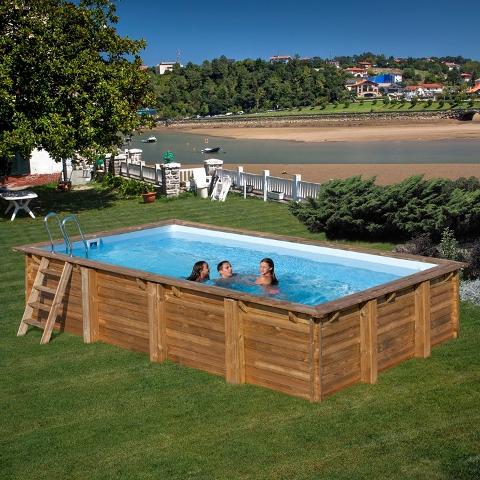 Realizzazione Piscina fuori terra in legno rettangolare Niagara