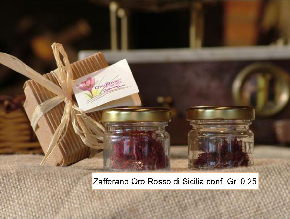 Zafferano Siciliano in Stigmi Oro Rosso di Sicilia Confezione 0.25 Gr