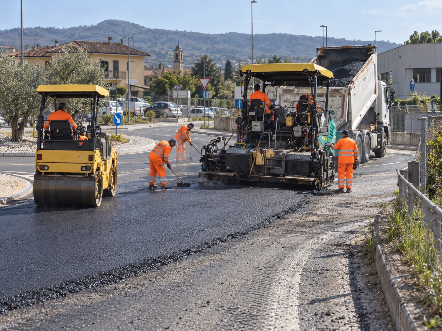 Intervento di asfaltatura e compattazione