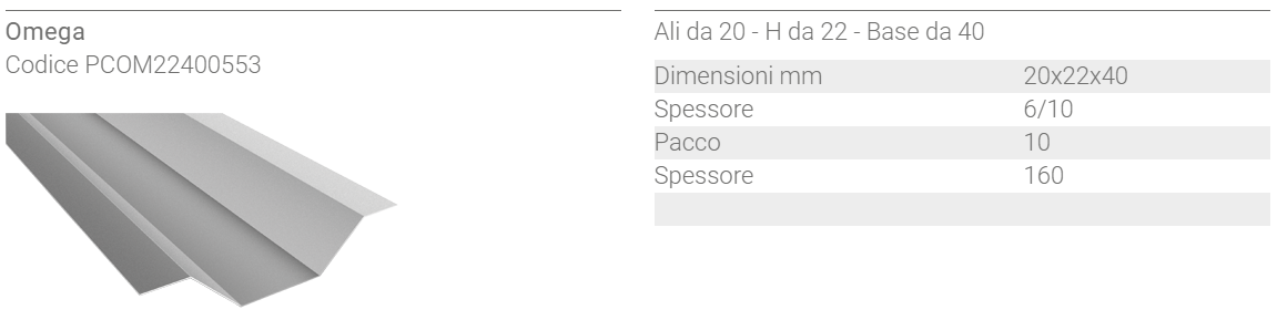PROFILI OMEGA TECNA