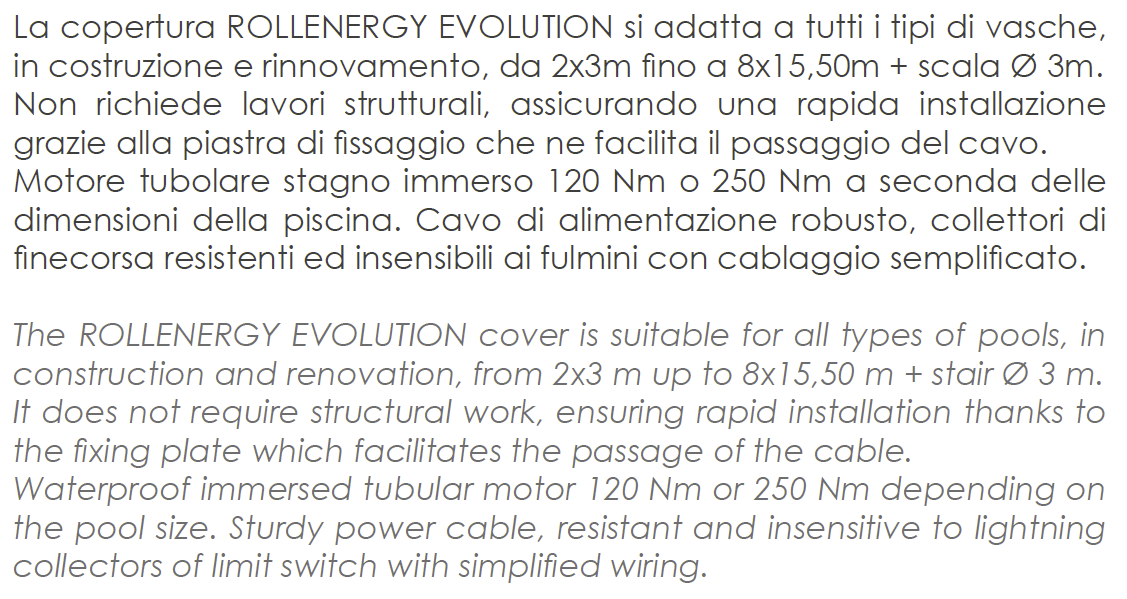 Coperture per PISCINE - Coperture Invernali, Estive, Automatiche, a Tapparelle ecc.